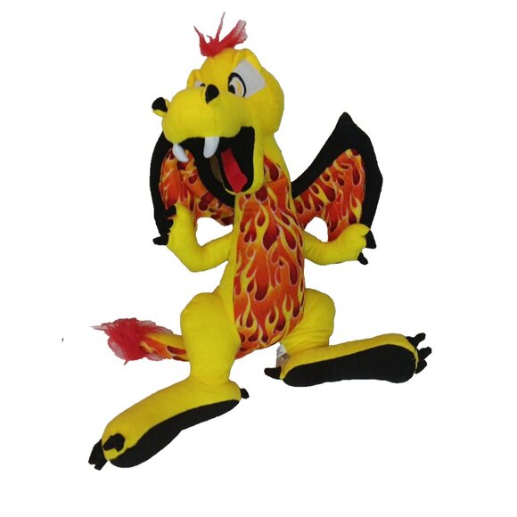 Toy Factory Orange Yellow Flames Hangs in the Air, Dragon Plush Toy 20" - Picture 1 of 9